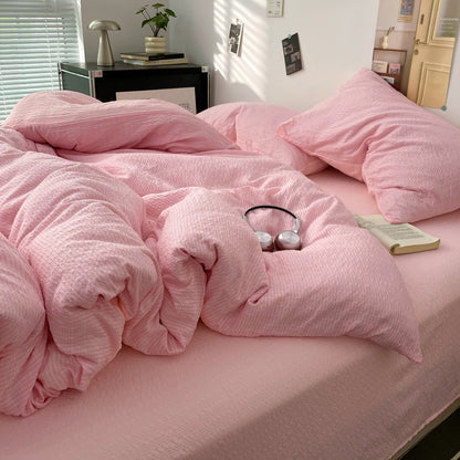Blush Pink - Cloud Weave Textured Bedding Collection - WhisperLinens