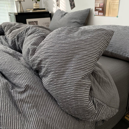 Cloud Weave Textured Bedding Collection - Charcoal Grey - WhisperLinens