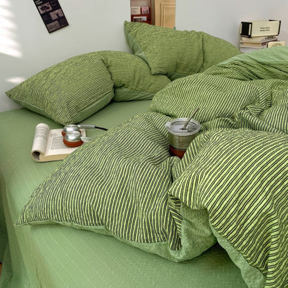 Olive Green - Cloud Weave Textured Bedding Collection - WhisperLinens