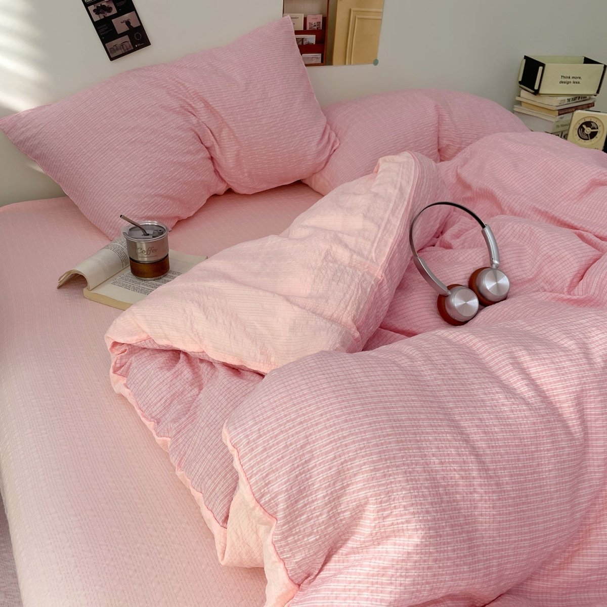 Blush Pink - Cloud Weave Textured Bedding Collection - WhisperLinens