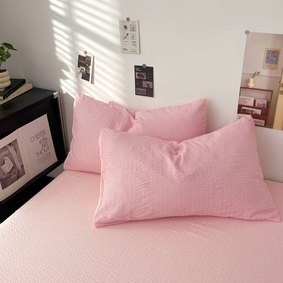 Blush Pink - Cloud Weave Textured Bedding Collection - WhisperLinens