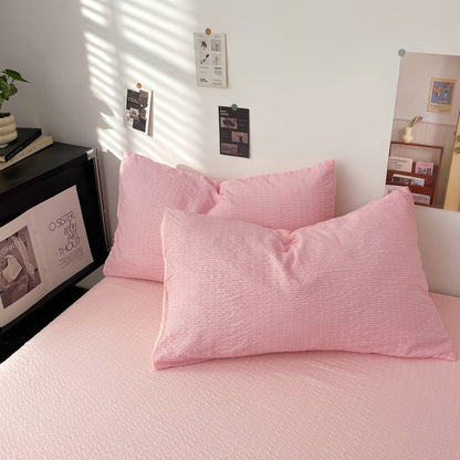 Blush Pink - Cloud Weave Textured Bedding Collection - WhisperLinens