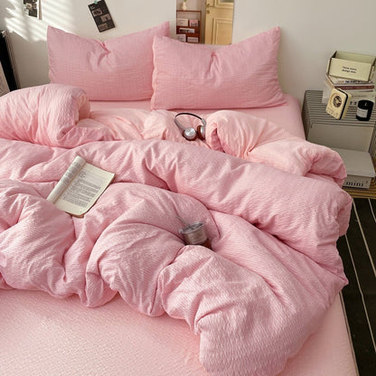 Blush Pink - Cloud Weave Textured Bedding Collection - WhisperLinens