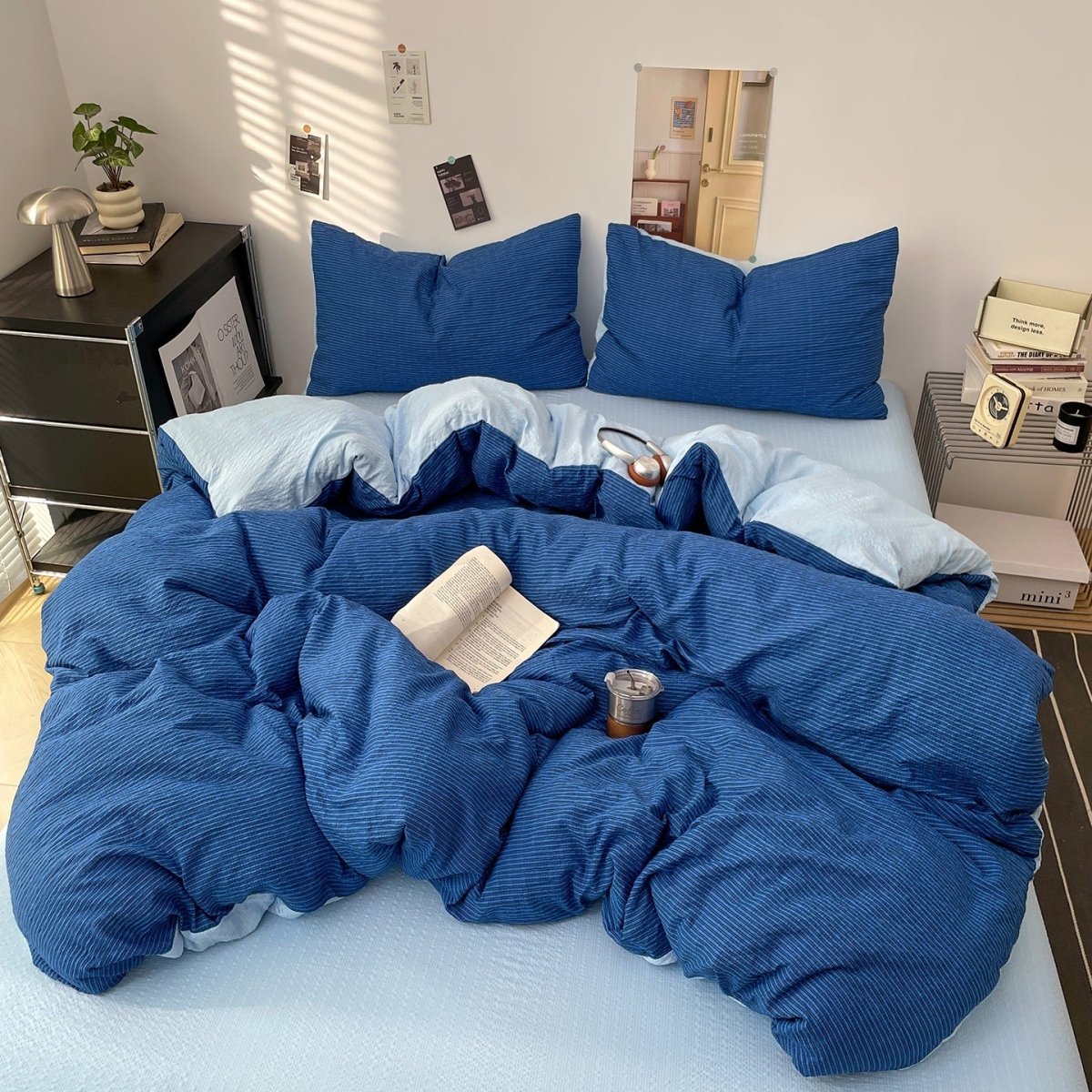 Royal Blue - Cloud Weave Textured Bedding Collection - WhisperLinens