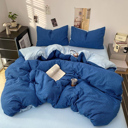 Royal Blue - Cloud Weave Textured Bedding Collection - WhisperLinens