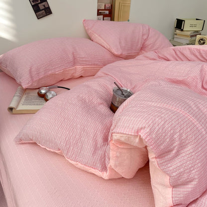 Blush Pink - Cloud Weave Textured Bedding Collection - WhisperLinens