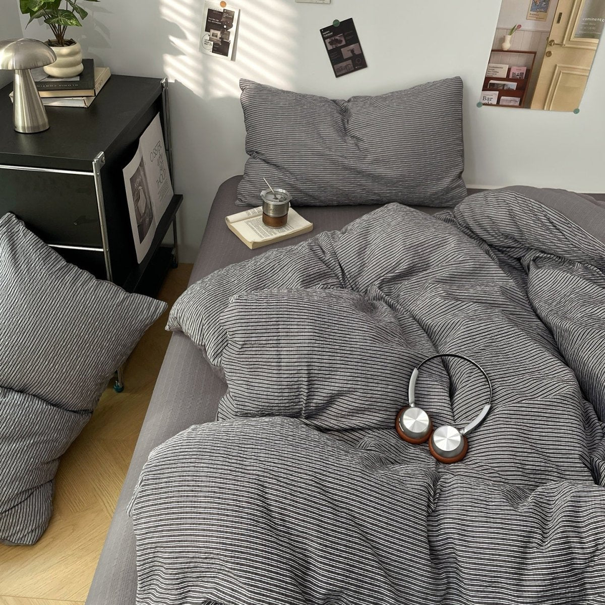 Cloud Weave Textured Bedding Collection - Charcoal Grey - WhisperLinens
