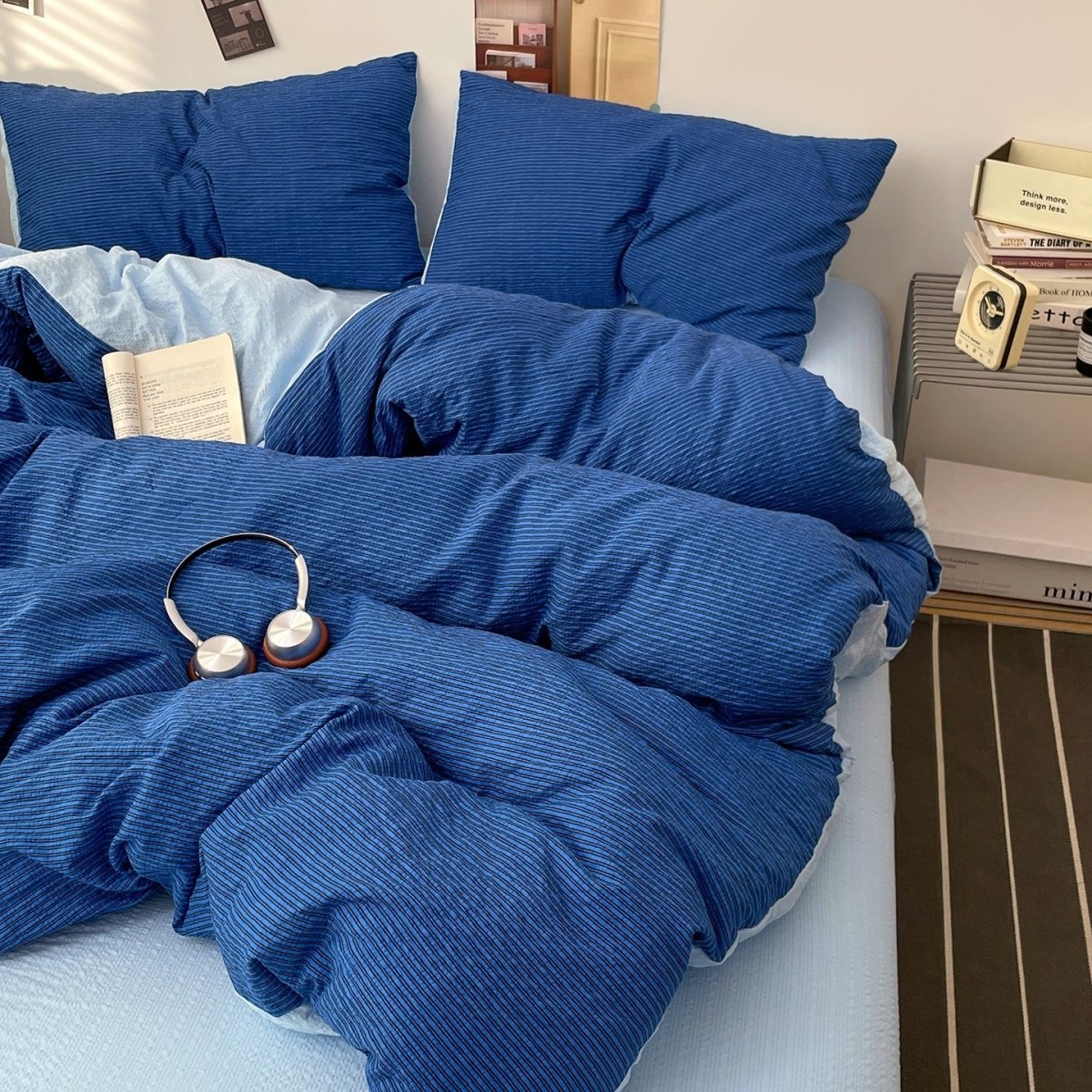 Royal Blue - Cloud Weave Textured Bedding Collection - WhisperLinens
