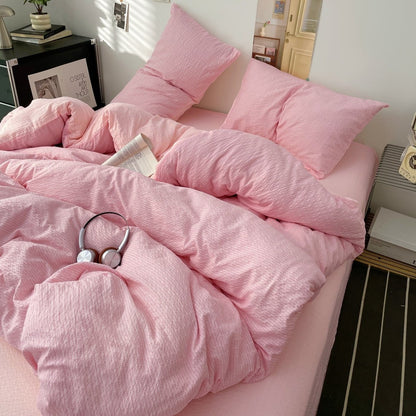Blush Pink - Cloud Weave Textured Bedding Collection - WhisperLinens
