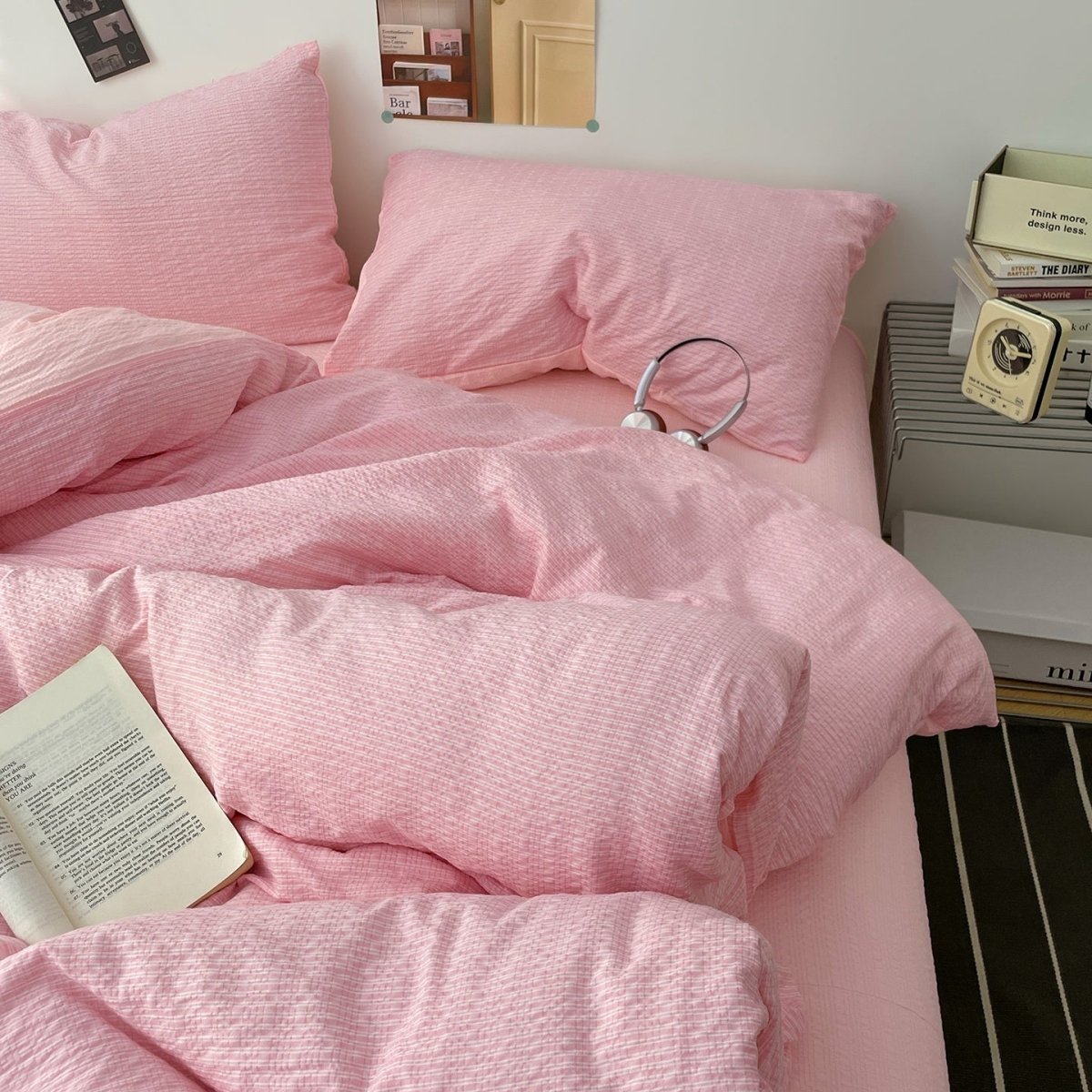Blush Pink - Cloud Weave Textured Bedding Collection - WhisperLinens