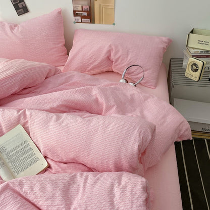 Blush Pink - Cloud Weave Textured Bedding Collection - WhisperLinens
