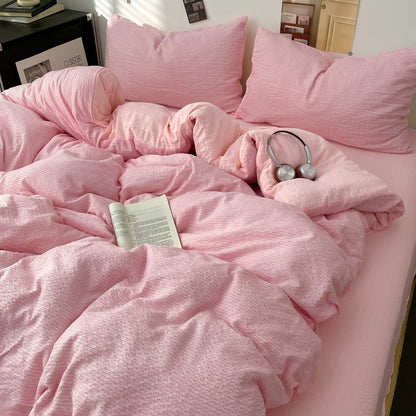 Blush Pink - Cloud Weave Textured Bedding Collection - WhisperLinens