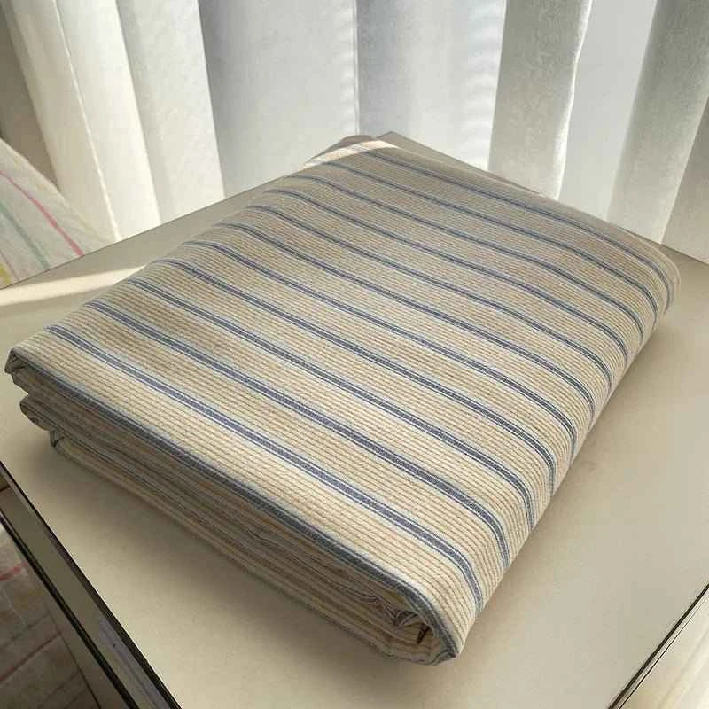 Coastal Stripe Cotton Bedding Flat Sheets