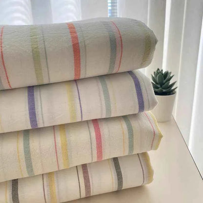 Coastal Stripe Cotton Bedding Flat Sheets