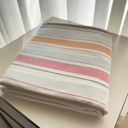 Coastal Stripe Cotton Bedding Flat Sheets - WhisperLinens