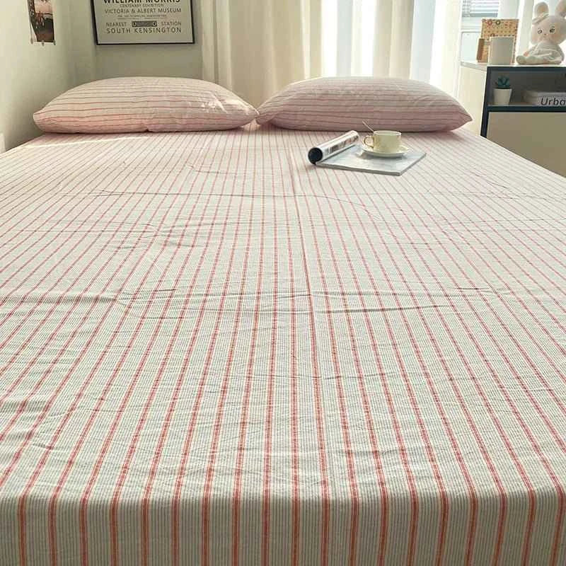 Coastal Stripe Cotton Bedding Flat Sheets