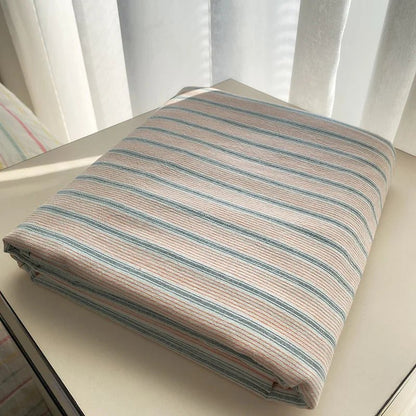 Coastal Stripe Cotton Bedding Flat Sheets - WhisperLinens