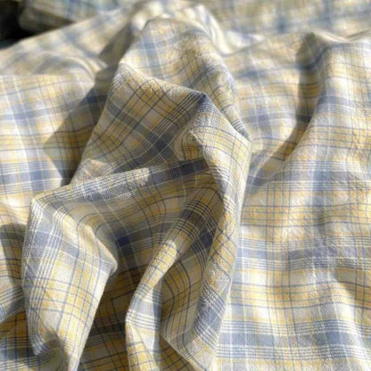 Sky Sand Plaid Cotton Duvet Cover
