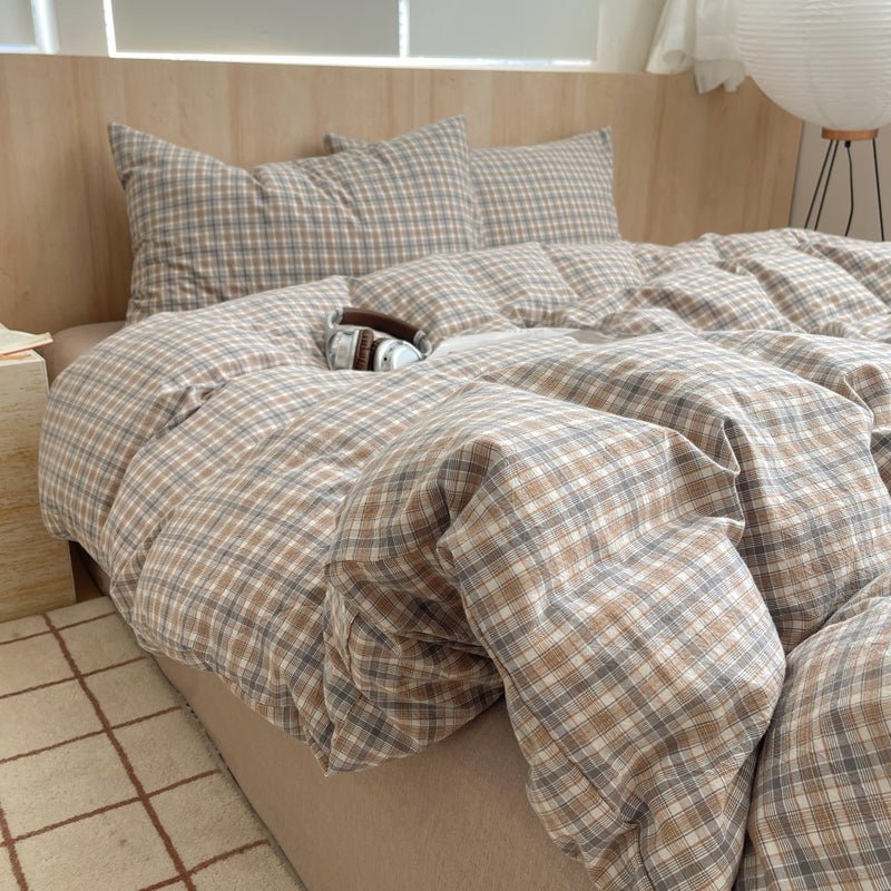 Cozy Cottage Plaid Cotton Duvet Covers - WhisperLinens