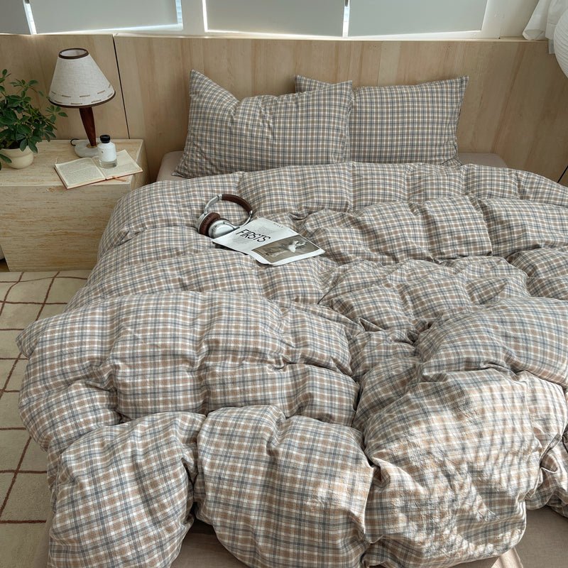 Cozy Cottage Plaid Cotton Duvet Covers - WhisperLinens