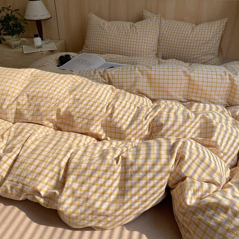 Cozy Cottage Plaid Cotton Duvet Covers - WhisperLinens