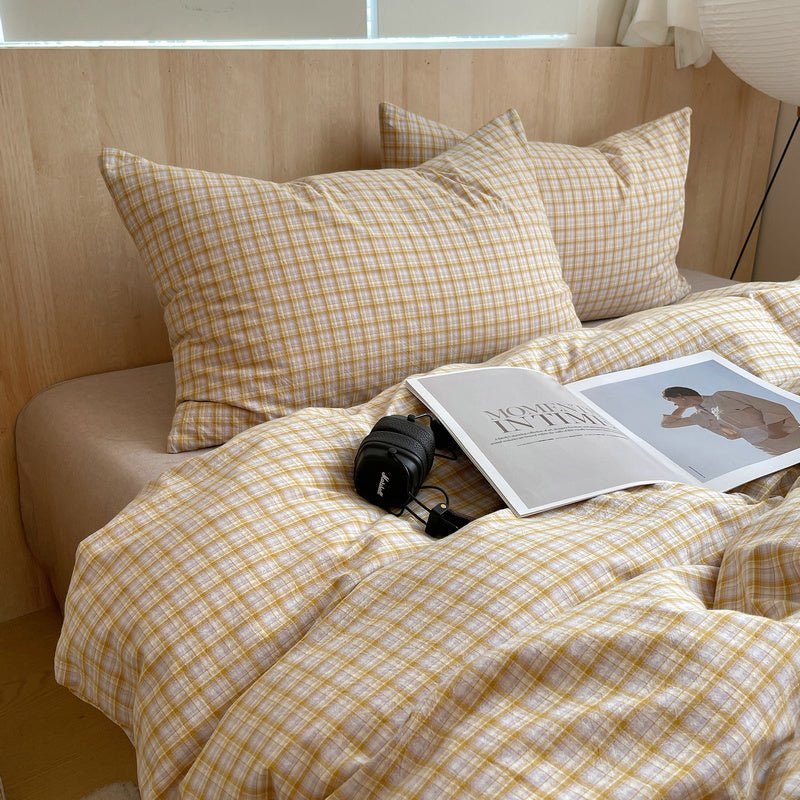 Cozy Cottage Plaid Cotton Duvet Covers - WhisperLinens