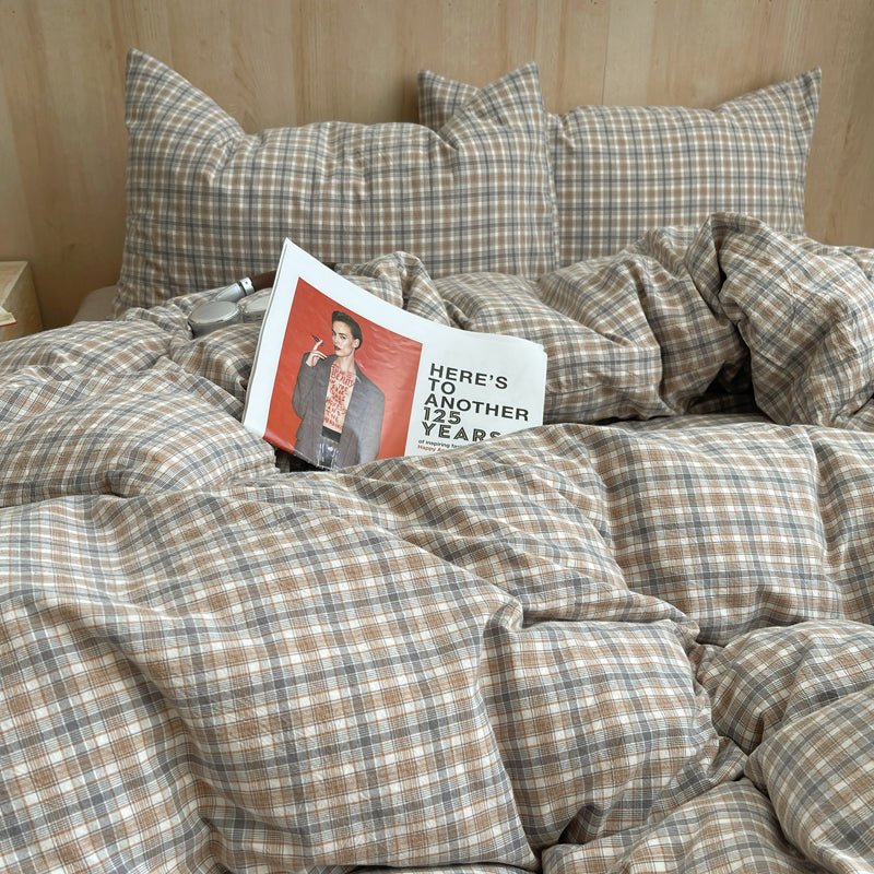 Cozy Cottage Plaid Cotton Duvet Covers - WhisperLinens