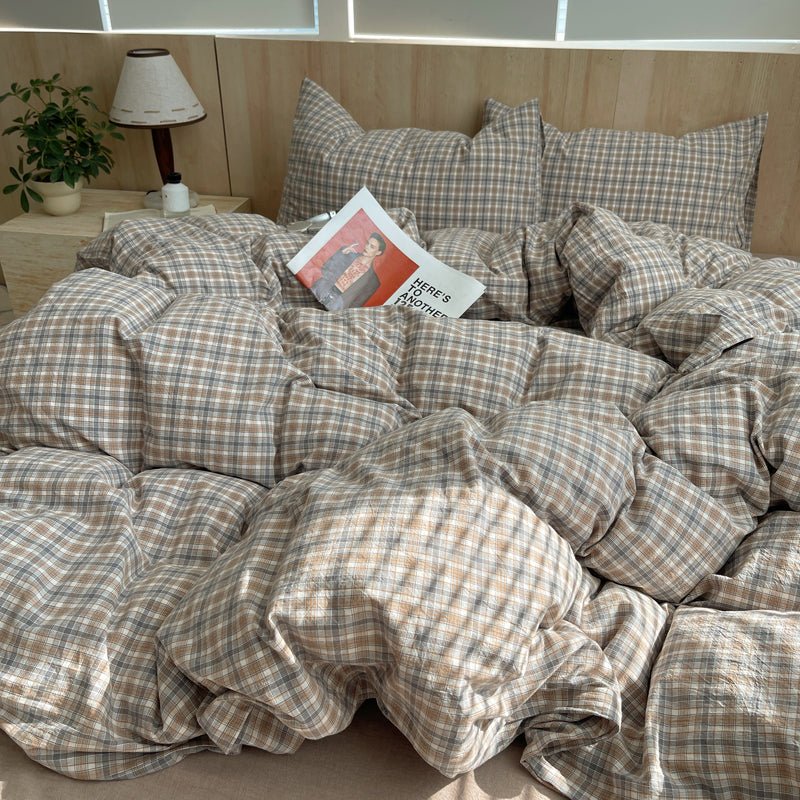 Cozy Cottage Plaid Cotton Duvet Covers - WhisperLinens