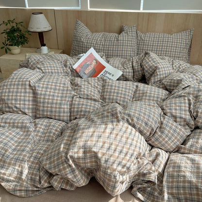 Cozy Cottage Plaid Cotton Duvet Covers - WhisperLinens