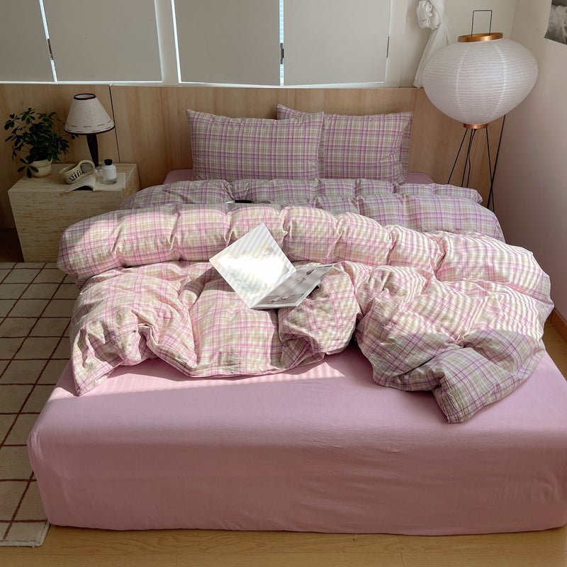 Cozy Cottage Plaid Cotton Duvet Covers - WhisperLinens