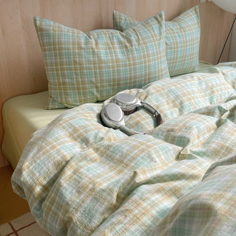 Cozy Cottage Plaid Cotton Duvet Covers - WhisperLinens