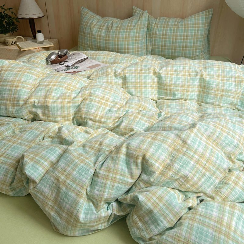 Cozy Cottage Plaid Cotton Duvet Covers - WhisperLinens