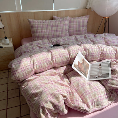Cozy Cottage Plaid Cotton Duvet Covers - WhisperLinens