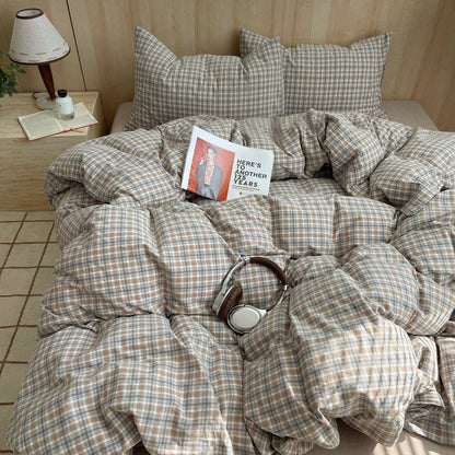 Cozy Cottage Plaid Cotton Duvet Covers - WhisperLinens