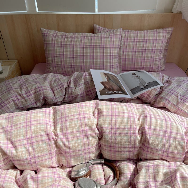 Cozy Cottage Plaid Cotton Duvet Covers - WhisperLinens