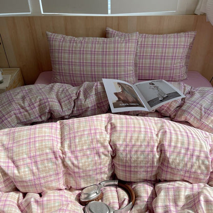 Cozy Cottage Plaid Cotton Duvet Covers - WhisperLinens