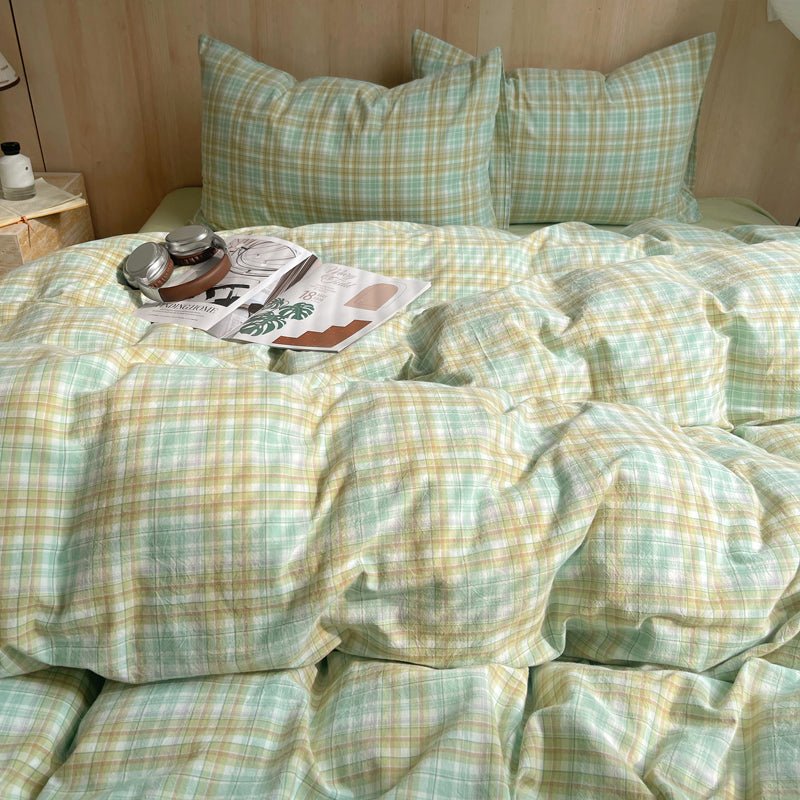 Cozy Cottage Plaid Cotton Duvet Covers - WhisperLinens