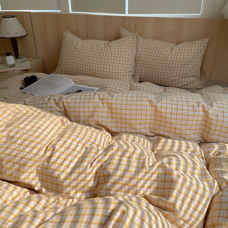 Cozy Cottage Plaid Cotton Duvet Covers - WhisperLinens