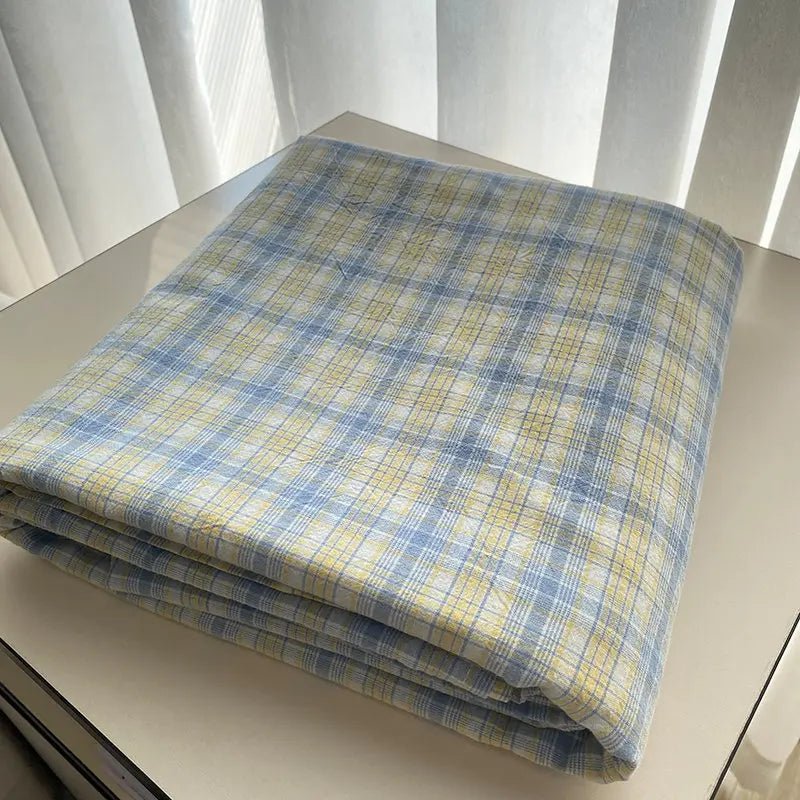 Cozy Cottage Plaid Cotton Flat Sheets - WhisperLinens
