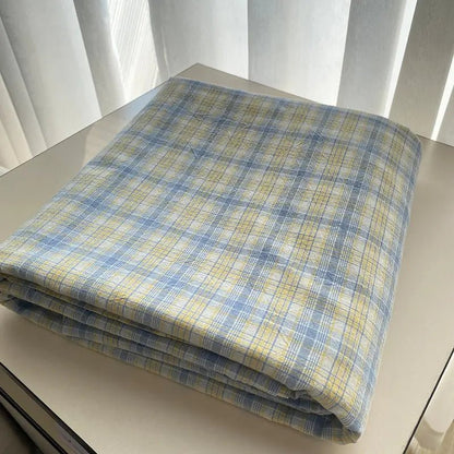 Cozy Cottage Plaid Cotton Flat Sheets - WhisperLinens