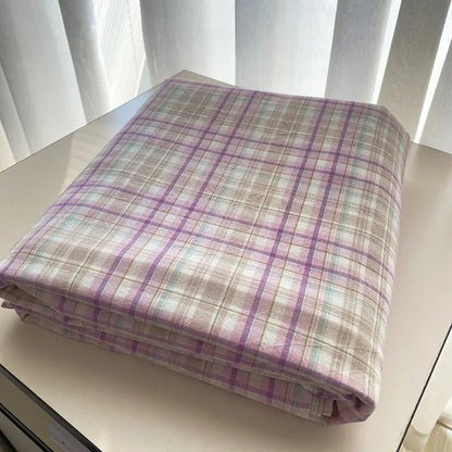 Cozy Cottage Plaid Cotton Flat Sheets - WhisperLinens