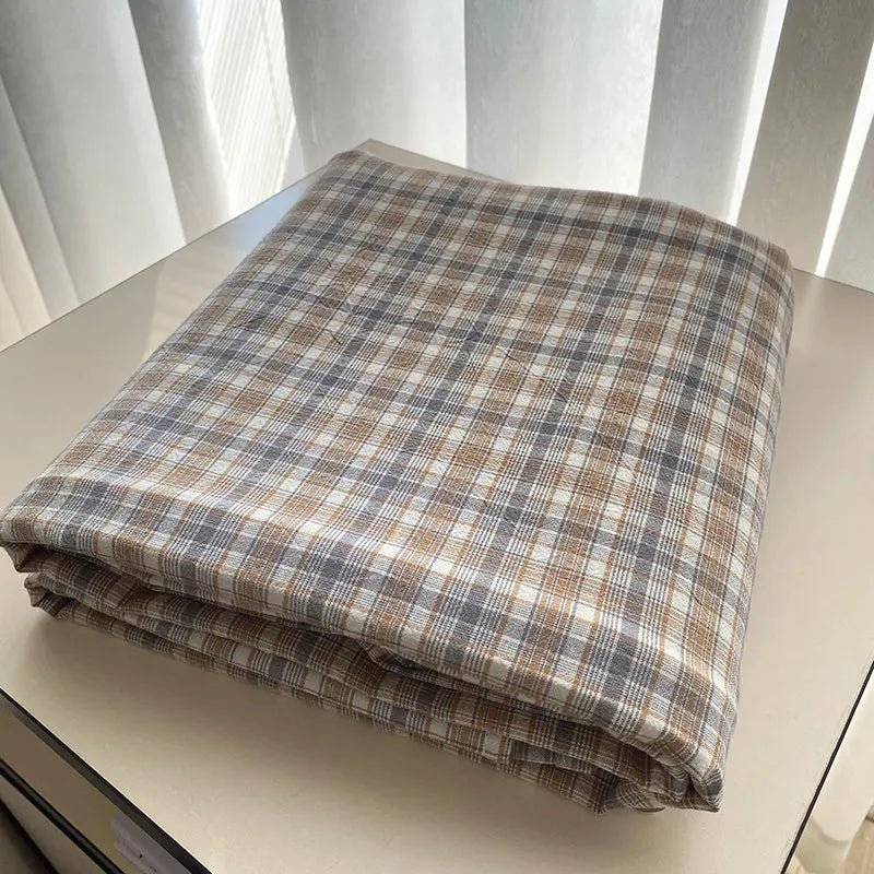 Cozy Cottage Plaid Cotton Flat Sheets - WhisperLinens