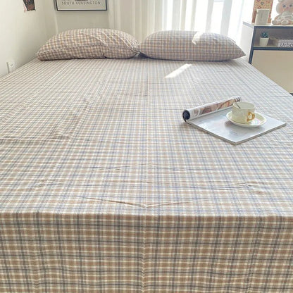 Cozy Cottage Plaid Cotton Flat Sheets - WhisperLinens