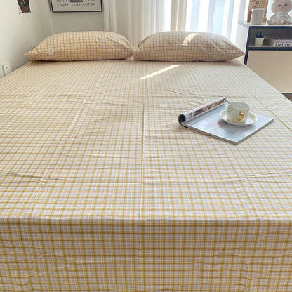 Cozy Cottage Plaid Cotton Flat Sheets - WhisperLinens