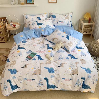 Stomp Dinosaur Print Cotton Bedding Set - T-Rex - WhisperLinens