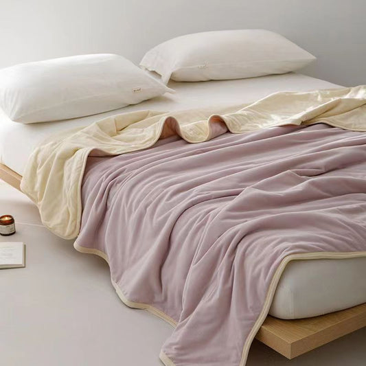 Duo Two-Tone Reversible Quilted Throw Blanket - WhisperLinens