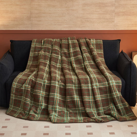 Fireside Plaid Fleece Throw Blanket - WhisperLinens