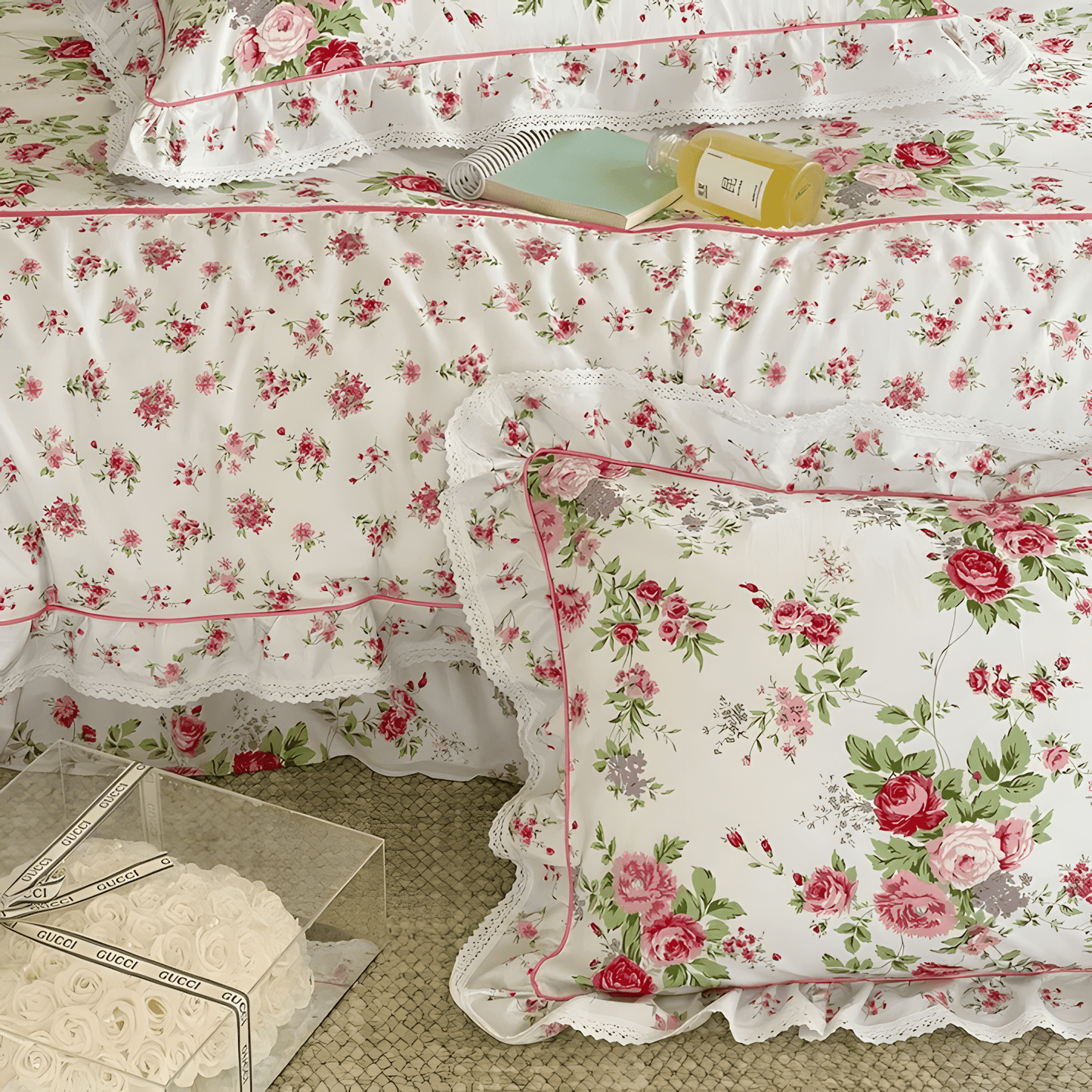 Floral Ruffled Bedding Set - WhisperLinens