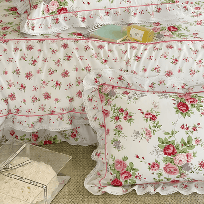 Floral Ruffled Bedding Set - WhisperLinens