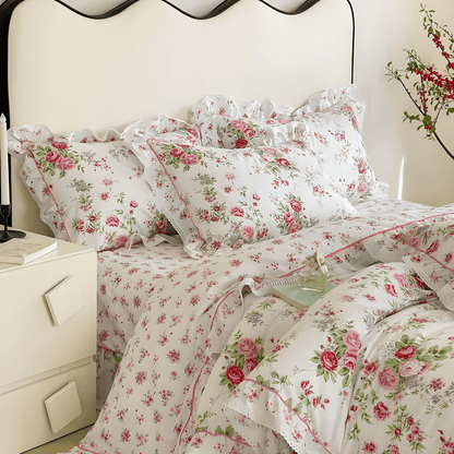 Floral Ruffled Bedding Set - WhisperLinens